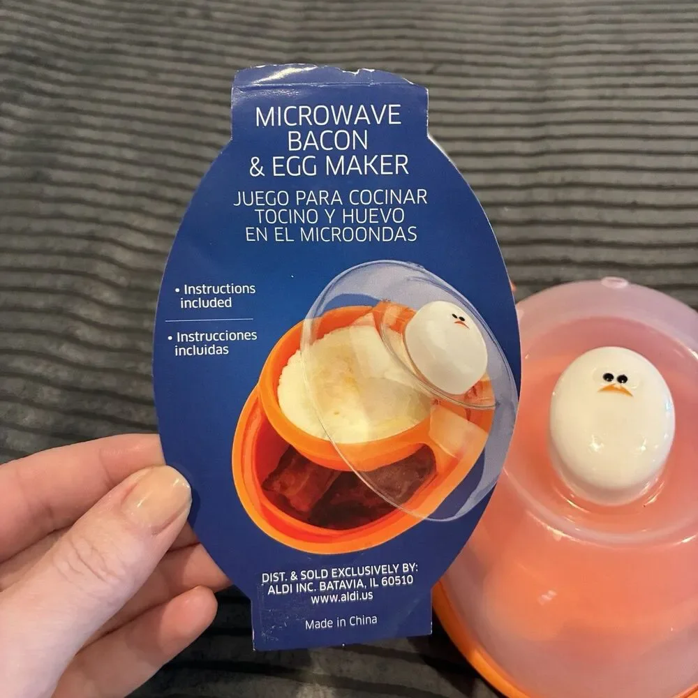 Joie Boiley Microwavable Egg Boiler & Bacon and Egg Maker White & Orange OPEN